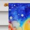 Blue Cornflowers in Color House Flag Large Porch Sleeve Pole Decorative Outside Yard Banner Artwork Wall Hanging, Polyester, House Size, Multicolor