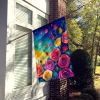 Roses in Color House Flag Large Porch Sleeve Pole Decorative Outside Yard Banner Artwork Wall Hanging, Polyester, House Size, Multicolor