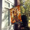 Norwich Terrier Fall House Flag Large Porch Sleeve Pole Decorative Outside Yard Banner Artwork Wall Hanging, Polyester, House Size, Multicolor