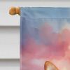 Corgi Two Hearts House Flag Large Porch Sleeve Pole Decorative Outside Yard Banner Artwork Wall Hanging, Polyester, House Size, Multicolor