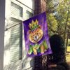Chow Chow King of Mardi Gras House Flag Large Porch Sleeve Pole Decorative Outside Yard Banner Artwork Wall Hanging, Polyester, House Size, Multicolor