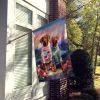 Vizsla Two Hearts House Flag Large Porch Sleeve Pole Decorative Outside Yard Banner Artwork Wall Hanging, Polyester, House Size, Multicolor