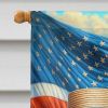 All American Mastiff House Flag Large Porch Sleeve Pole Decorative Outside Yard Banner Artwork Wall Hanging, Polyester, House Size, Multicolor