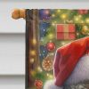 Mastiff and Santa Claus House Flag Large Porch Sleeve Pole Decorative Outside Yard Banner Artwork Wall Hanging, Polyester, House Size, Multicolor