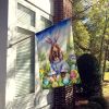 Bloodhound Easter Egg Hunt House Flag Large Porch Sleeve Pole Decorative Outside Yard Banner Artwork Wall Hanging, Polyester, House Size, Multicolor