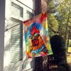 Hippie Animal Red Rooster House Flag Large Porch Sleeve Pole Decorative Outside Yard Banner Artwork Wall Hanging, Polyester, House Size, Multicolor