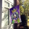 Bergamasco Sheepdog King of Mardi Gras House Flag Large Porch Sleeve Pole Decorative Outside Yard Banner Artwork Wall Hanging, Polyester, House Size