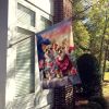 Chihuahua Two Hearts House Flag Large Porch Sleeve Pole Decorative Outside Yard Banner Artwork Wall Hanging, Polyester, House Size, Multicolor
