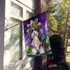 Havanese King of Mardi Gras House Flag Large Porch Sleeve Pole Decorative Outside Yard Banner Artwork Wall Hanging, Polyester, House Size, Multicolor