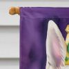 White German Shepherd King of Mardi Gras House Flag Large Porch Sleeve Pole Decorative Outside Yard Banner Artwork Wall Hanging, Polyester, House Size