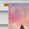 Norwegian Elkhound Two Hearts House Flag Large Porch Sleeve Pole Decorative Outside Yard Banner Artwork Wall Hanging, Polyester, House Size