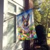 Belgian Malinois Easter Egg Hunt House Flag Large Porch Sleeve Pole Decorative Outside Yard Banner Artwork Wall Hanging, Polyester, House Size