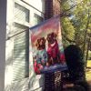 Sussex Spaniel Two Hearts House Flag Large Porch Sleeve Pole Decorative Outside Yard Banner Artwork Wall Hanging, Polyester, House Size, Multicolor