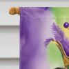 Staffordshire Bull Terrier King of Mardi Gras House Flag Large Porch Sleeve Pole Decorative Outside Yard Banner Artwork Wall Hanging, Polyester