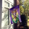 American Hairless Terrier King of Mardi Gras House Flag Large Porch Sleeve Pole Decorative Outside Yard Banner Artwork Wall Hanging, Polyester