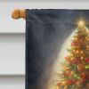Tibetan Terrier and Santa Claus House Flag Large Porch Sleeve Pole Decorative Outside Yard Banner Artwork Wall Hanging, Polyester, House Size