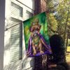 Brussels Griffon King of Mardi Gras House Flag Large Porch Sleeve Pole Decorative Outside Yard Banner Artwork Wall Hanging, Polyester, House Size