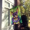 Miniature Pinscher King of Mardi Gras House Flag Large Porch Sleeve Pole Decorative Outside Yard Banner Artwork Wall Hanging, Polyester, House Size
