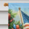 All American Basset Hound House Flag Large Porch Sleeve Pole Decorative Outside Yard Banner Artwork Wall Hanging, Polyester, House Size, Multicolor
