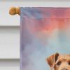 Airedale Terrier Two Hearts House Flag Large Porch Sleeve Pole Decorative Outside Yard Banner Artwork Wall Hanging, Polyester, House Size, Multicolor