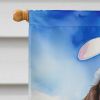 American Water Spaniel Easter Egg Hunt House Flag Large Porch Sleeve Pole Decorative Outside Yard Banner Artwork Wall Hanging, Polyester, House Size