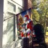 Greater Swiss Mountain Dog and Santa Claus House Flag Large Porch Sleeve Pole Decorative Outside Yard Banner Artwork Wall Hanging, Polyester