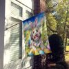 Bergamasco Sheepdog Easter Egg Hunt House Flag Large Porch Sleeve Pole Decorative Outside Yard Banner Artwork Wall Hanging, Polyester, House Size