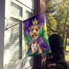 Norfolk Terrier King of Mardi Gras House Flag Large Porch Sleeve Pole Decorative Outside Yard Banner Artwork Wall Hanging, Polyester, House Size