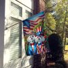 All American Maltese House Flag Large Porch Sleeve Pole Decorative Outside Yard Banner Artwork Wall Hanging, Polyester, House Size, Multicolor