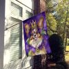 Papillon King of Mardi Gras House Flag Large Porch Sleeve Pole Decorative Outside Yard Banner Artwork Wall Hanging, Polyester, House Size, Multicolor