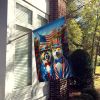 All American Akita House Flag Large Porch Sleeve Pole Decorative Outside Yard Banner Artwork Wall Hanging, Polyester, House Size, Multicolor