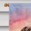 Chocolate Labrador Retriever Two Hearts House Flag Large Porch Sleeve Pole Decorative Outside Yard Banner Artwork Wall Hanging, Polyester, House Size