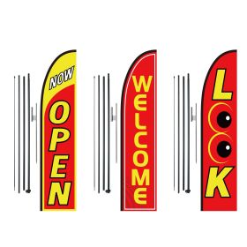 VEVOR Open Flags for Business Advertising Feather Flag Kit Open Look Welcome