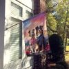 Australian Shepherd Two Hearts House Flag Large Porch Sleeve Pole Decorative Outside Yard Banner Artwork Wall Hanging, Polyester, House Size