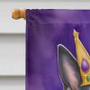 Black German Shepherd King of Mardi Gras House Flag Large Porch Sleeve Pole Decorative Outside Yard Banner Artwork Wall Hanging, Polyester, House Size