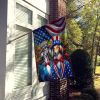 All American Saluki House Flag Large Porch Sleeve Pole Decorative Outside Yard Banner Artwork Wall Hanging, Polyester, House Size, Multicolor