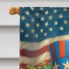 All American Chesapeake Bay Retriever House Flag Large Porch Sleeve Pole Decorative Outside Yard Banner Artwork Wall Hanging, Polyester, House Size