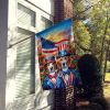 All American Beagle House Flag Large Porch Sleeve Pole Decorative Outside Yard Banner Artwork Wall Hanging, Polyester, House Size, Multicolor