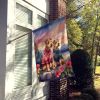 Lakeland Terrier Two Hearts House Flag Large Porch Sleeve Pole Decorative Outside Yard Banner Artwork Wall Hanging, Polyester, House Size, Multicolor