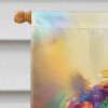 Hippie Animal Lion House Flag Large Porch Sleeve Pole Decorative Outside Yard Banner Artwork Wall Hanging, Polyester, House Size, Multicolor