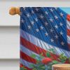 All American Samoyed House Flag Large Porch Sleeve Pole Decorative Outside Yard Banner Artwork Wall Hanging, Polyester, House Size, Multicolor
