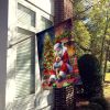 Lakeland Terrier and Santa Claus House Flag Large Porch Sleeve Pole Decorative Outside Yard Banner Artwork Wall Hanging, Polyester, House Size