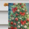 Samoyed and Santa Claus House Flag Large Porch Sleeve Pole Decorative Outside Yard Banner Artwork Wall Hanging, Polyester, House Size, Multicolor