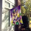 Chihuahua King of Mardi Gras House Flag Large Porch Sleeve Pole Decorative Outside Yard Banner Artwork Wall Hanging, Polyester, House Size, Multicolor