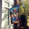 All American Finnish Spitz House Flag Large Porch Sleeve Pole Decorative Outside Yard Banner Artwork Wall Hanging, Polyester, House Size, Multicolor