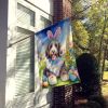 Bernedoodle Easter Egg Hunt House Flag Large Porch Sleeve Pole Decorative Outside Yard Banner Artwork Wall Hanging, Polyester, House Size, Multicolor