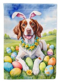 Brittany Spaniel Easter Egg Hunt House Flag Large Porch Sleeve Pole Decorative Outside Yard Banner Artwork Wall Hanging, Polyester, House Size