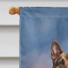 German Shepherd Two Hearts House Flag Large Porch Sleeve Pole Decorative Outside Yard Banner Artwork Wall Hanging, Polyester, House Size, Multicolor