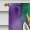 Alaskan Malamute King of Mardi Gras House Flag Large Porch Sleeve Pole Decorative Outside Yard Banner Artwork Wall Hanging, Polyester, House Size