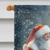 Borzoi and Santa Claus House Flag Large Porch Sleeve Pole Decorative Outside Yard Banner Artwork Wall Hanging, Polyester, House Size, Multicolor